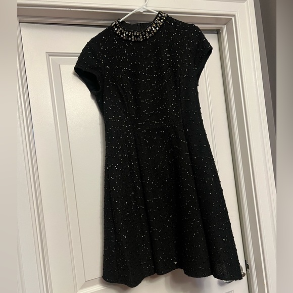 Vince Camuto Embellished Boucle Fit Flare Dress Sz 8 - Picture 3 of 6